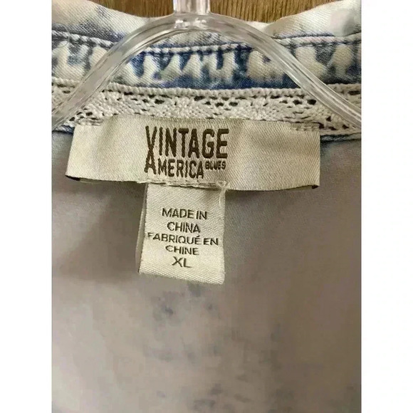 VINTAGE AMERICA BLUES Western Scarlett Embroidered Button Down Shirt Size XL - Picture 3 of 12